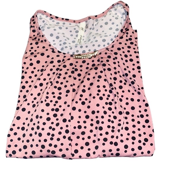 NY Women’s collection pink and black polkadot blouse scrunch tie sleeves Size 1X - Picture 14 of 14